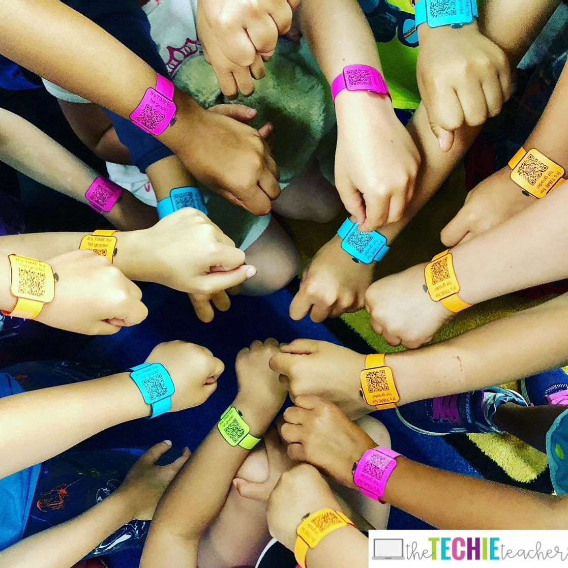 Send home End of the Year Slideshows or digital portfolios with these 'Smartwatches' displaying a QR code that links to your creation! Read all about this by visiting this blog post: bit.ly/TTsmartwatches #EOY #teachers