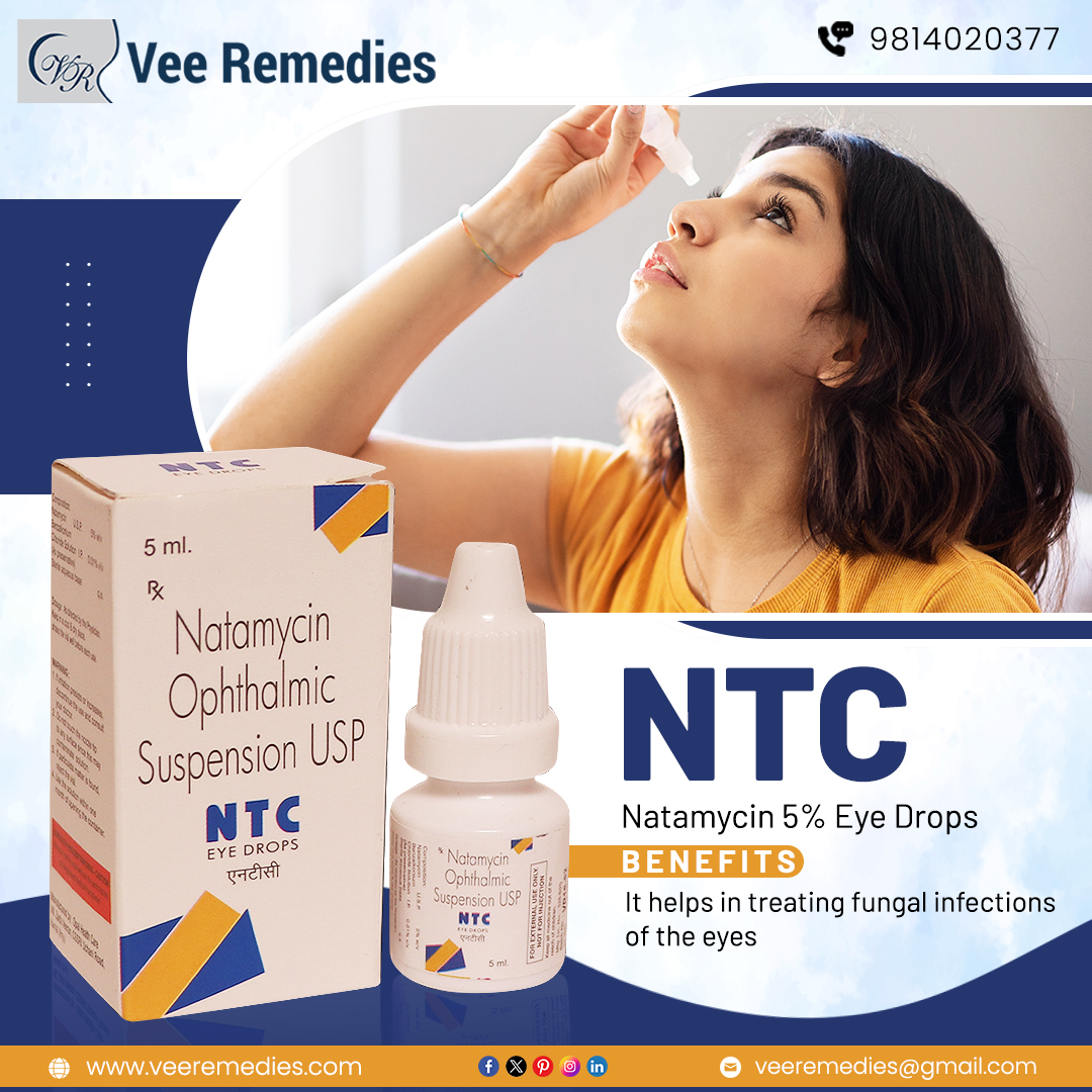 Presenting NTC EYE DROPS
It helps in treating fungal infections of the eyes
#pcd #pcdcompany #pcdpharma #PCDfranchisebusiness #PCDPharmaFranchise #pcdfranchise #FranchiseBusiness #franchiseopportunities #pharmaindustry #pharmaceuticalindustry #eyedrops #EyeCare #opthalmic
