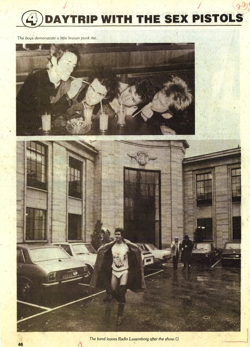 A day trip with the Sex Pistols captured by Bob Gruen. Featured in US magazine Rock Scene in 1977.