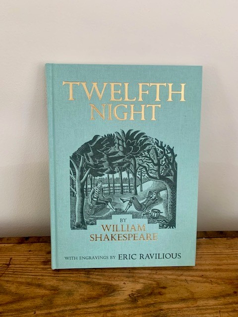 It's publication day! First published by the Golden Cockerel Press in 1932, our beautiful new edition of Shakespeare’s Twelfth Night, illustrated by Eric Ravilious, has a new intro, real cloth cover, ribbon marker and decorative ends #ericravilious #woodengraving #shakespeare