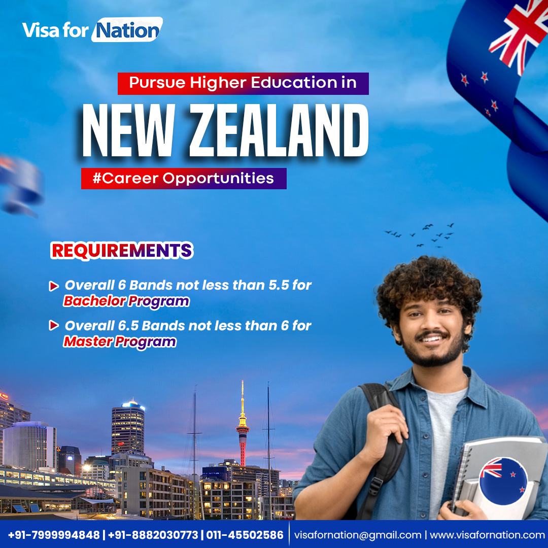 Pursue Higher Education in New Zealand.
Start your journey with Visa for Nation, as it has become easier. 

For more Information Call Us at +91-7999994848/+91-8882030773 

#studyabroad #studentvisa #studyinnewzealand  #newzealand #studyvisa #Visafornation