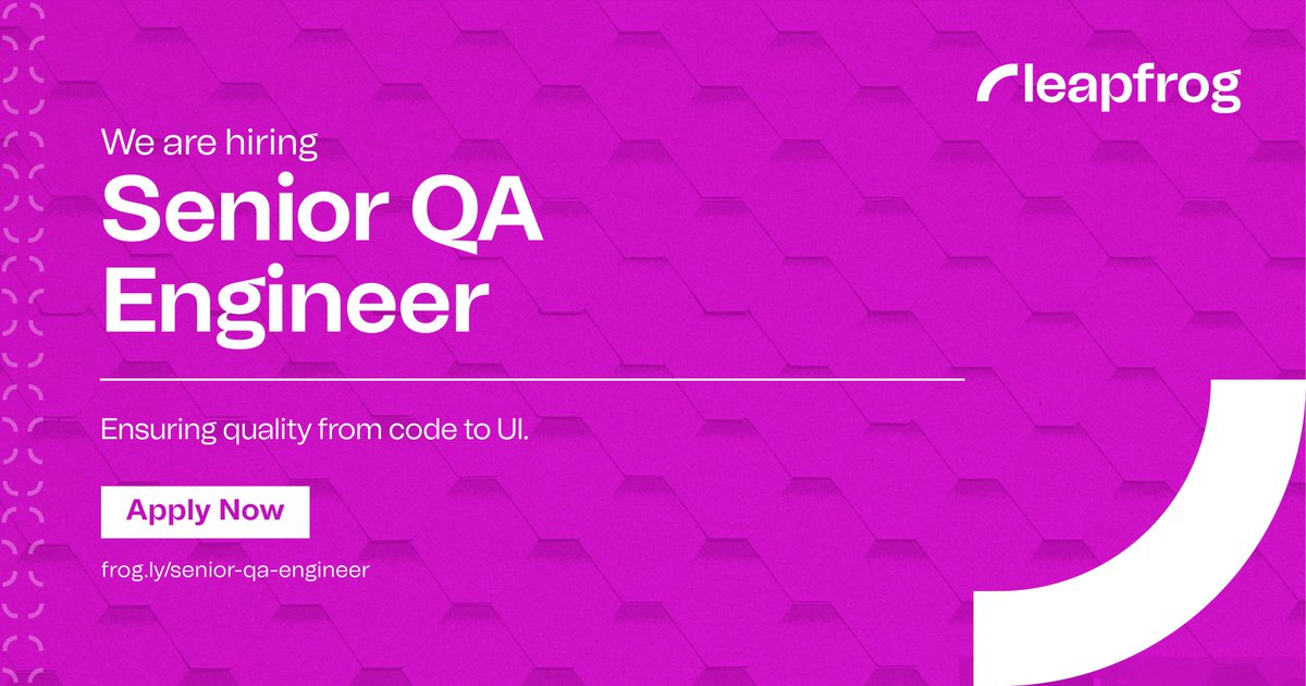 Are you the master craftsman of software quality? 🛠️ We're on the hunt for a Senior QA Engineer to be the architect of excellence at Leapfrog! Ready to craft and implement advanced automation solutions? 👉frog.ly/senior-qa-engi…