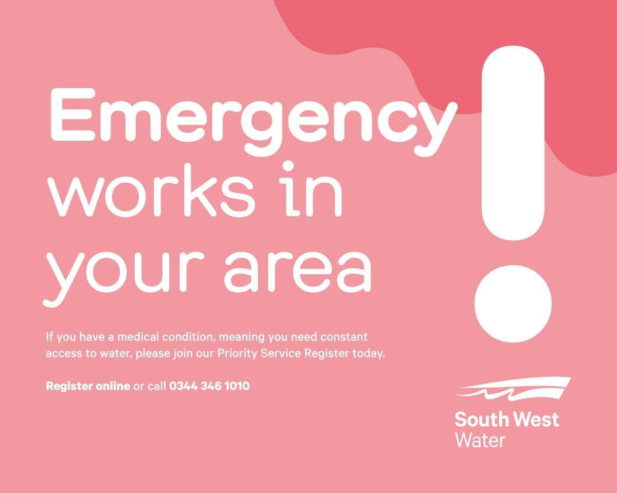 🚧 🚱UPDATE – PL14 4/6 🚱 🚧 Customers in Liskeard - PL14 may be experiencing lower pressure/loss of supply. We are still investigating the exact location of the burst & our team remains onsite. We will update once repairs have begun. Thank you & apologies for any inconvenience.