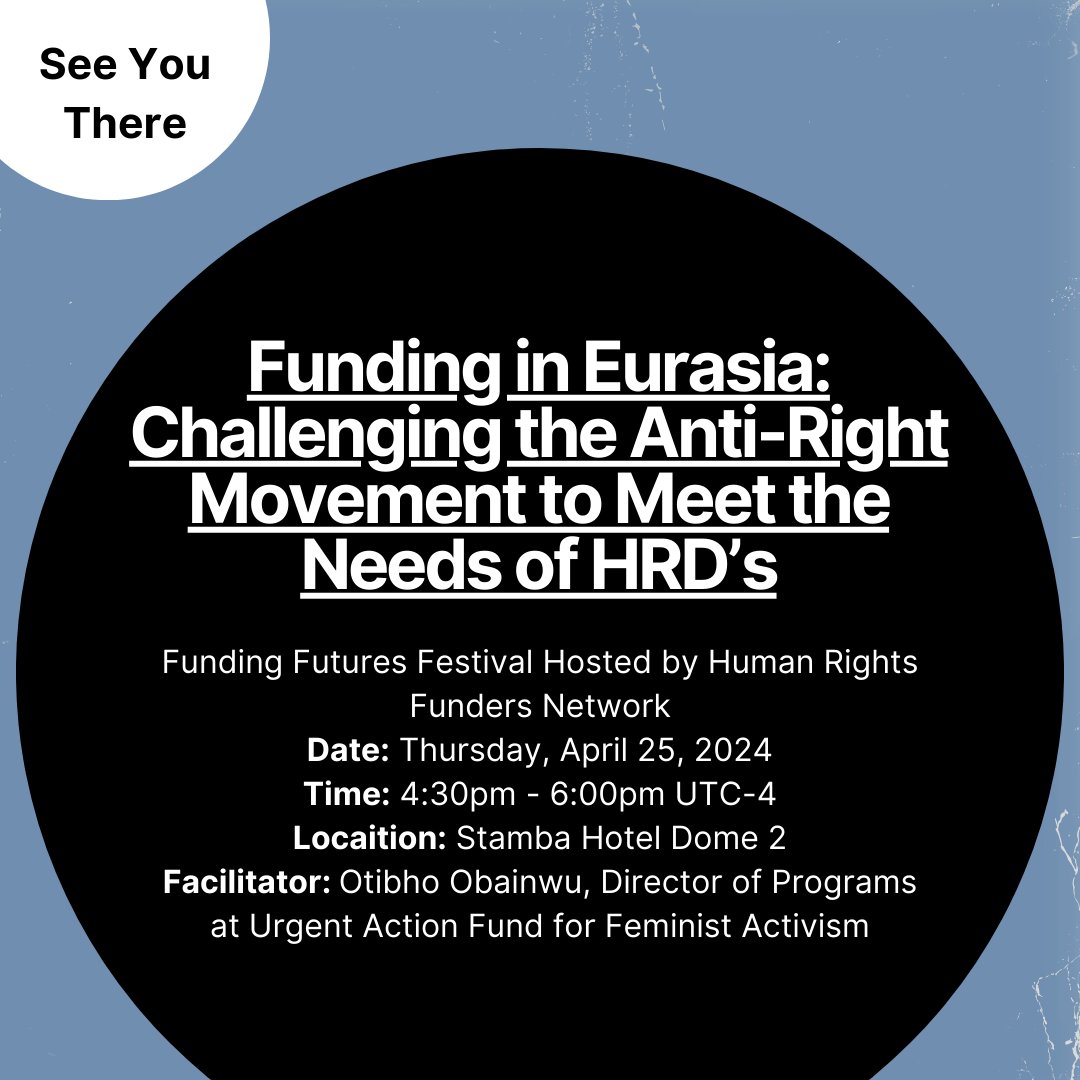 🕒Starting soon🕒 Urgent Action Fund for Feminist Activism’s Director of Programs, Otibho Obainwu, is facilitating a conversation at the #FundingFuturesFestival on “Funding In Eurasia: Challenging the Anti-Right Movement to Meet the Needs of HRDs.” @UAFAfrica @UAF_AnP @FAU_LAC