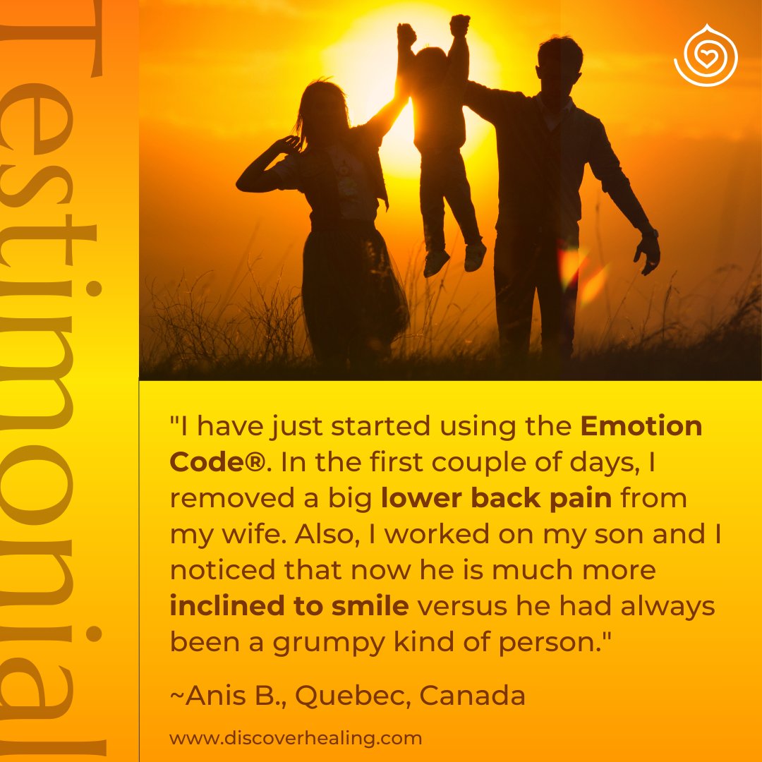 DiscHealing's tweet image. It puts a smile on our faces hearing how The Emotion Code has helped bring more comfort and joy into people&apos;s lives! 😀😁 #DiscoverEmotionCode
