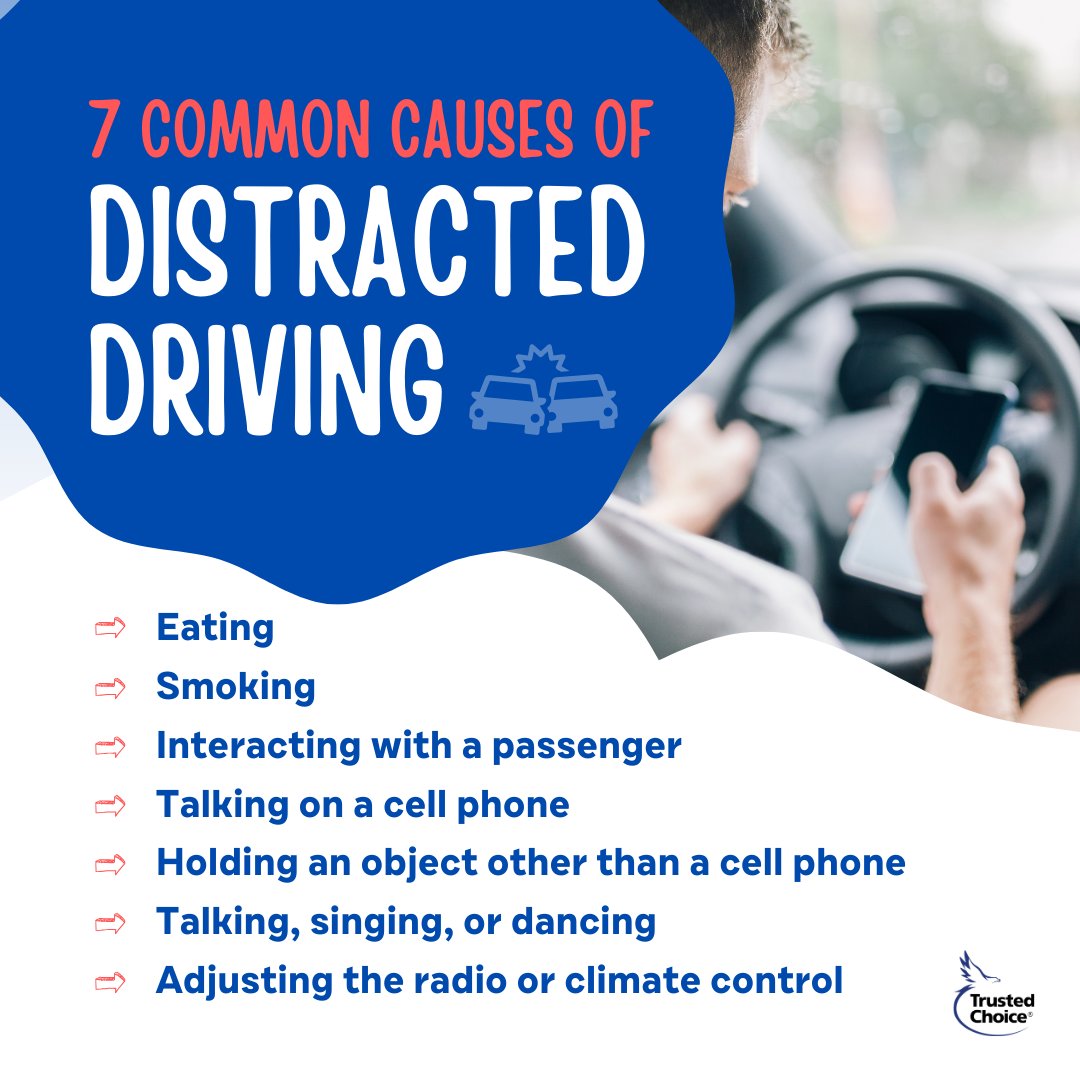 Watch out for these 7 common causes of distracted driving!
.
.
.
#bizlady #thebizlady #bizladyinsuresyou
#Insurance #InsuranceAgent #InsuranceBroker 
#InsuranceLife #BusinessInsurance #CarInsurance