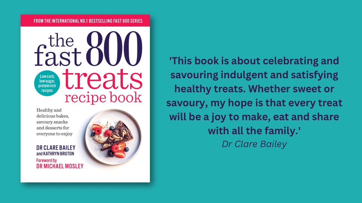 OUT NOW - #TheFast800TreatsRecipeBook publishes today!

From family favourites such as brownies, cheesecakes and crumbles to healthy cupcakes, scones and muffins, <a href="/DrClareBailey/">Clare Bailey</a> shows you how to create low sugar, high protein delicious bakes, sweet treats and desserts.