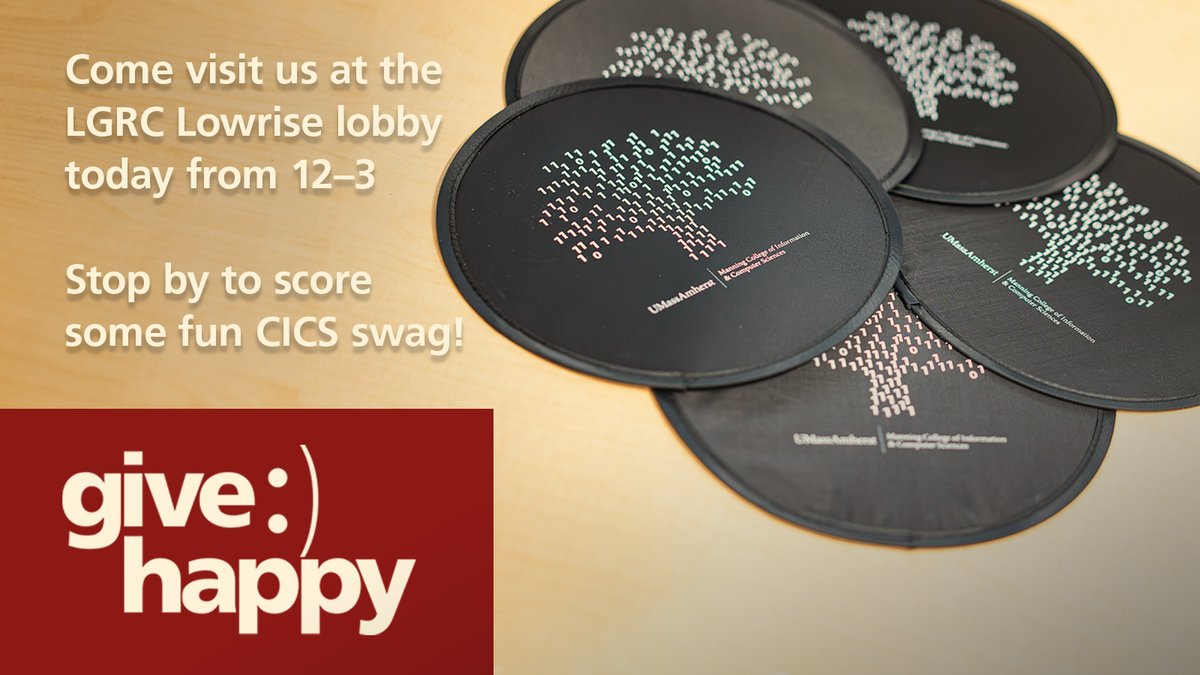 Thank you for your generous donations to #ManningCICS on Day 1 of #UMassGives 2024! ❤️ The giving continues today. 🕛 We’ll be tabling in the LGRC Lowrise lobby today from 12–3 p.m.! Stop by to donate and celebrate with some fun CICS swag. Make a gift: brnw.ch/21wJaeD