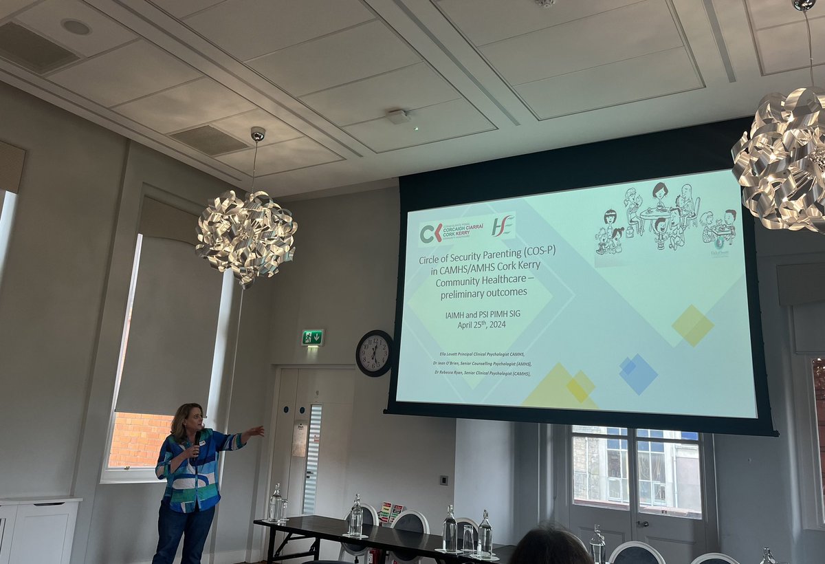 Perinatal_SIG's tweet photo. Ella Lovett, Dr Jean O’Brien & Dr Rebecca Ryan reflecting on a joint initiative between #CAMHS & #AMHS to promote #IMH principles and practices across services using a relationship based intervention, COSP #CircleOfSecurity #attachment #IMHIreland https://t.co/1DhfDqwR5Q