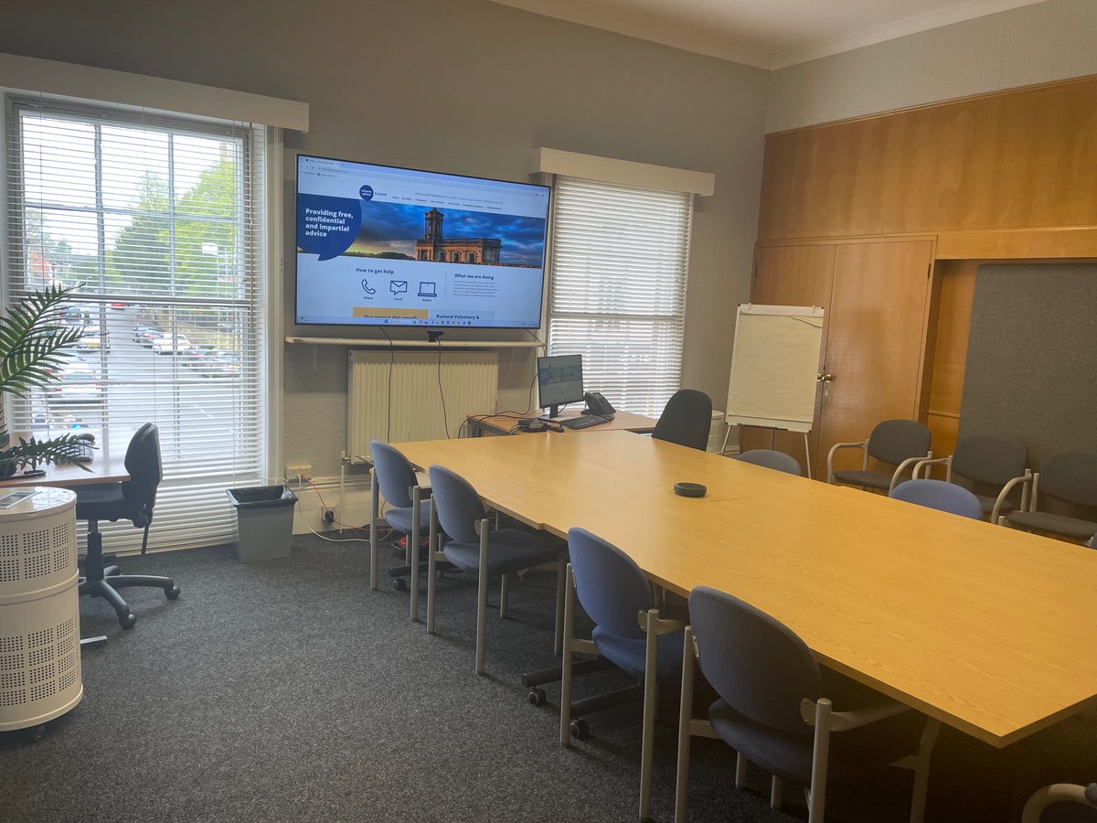 Did you know <a href="/RutlandCAB/">Citizens Advice Rutland</a>'s  Community Hub is available to Rutland community groups to hire for FREE? On Oakham High Street the hub has space for up to 12 in a first floor meeting room with large screen display and wifi. Email conference@citizensadvicerutland.org.uk for details.