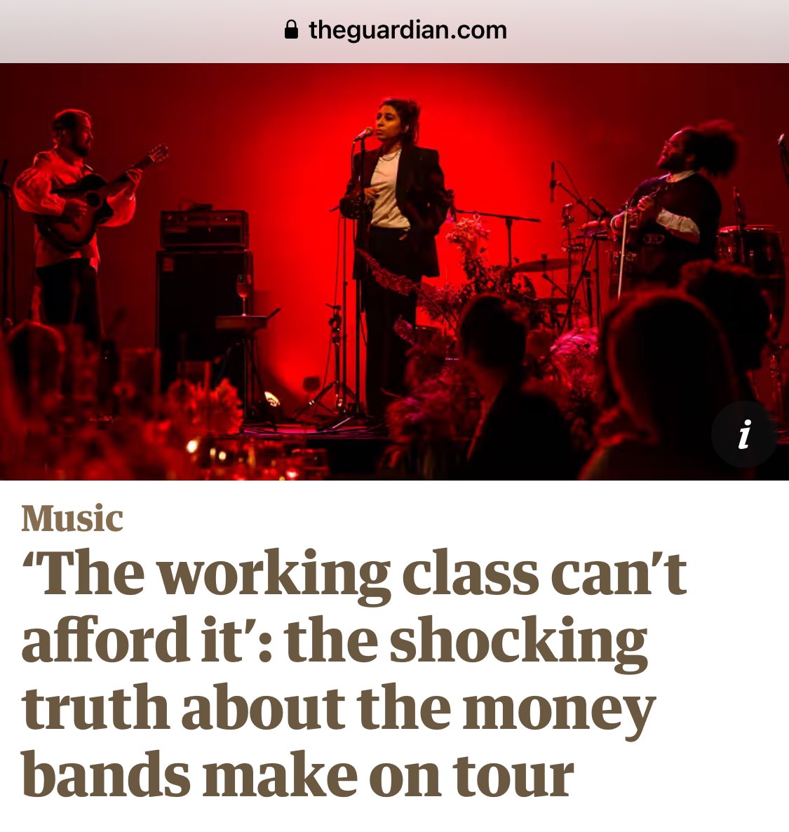 For how many years have we all been told to make up what we can no longer earn from recordings by playing live… read this article theguardian.com/music/2024/apr…