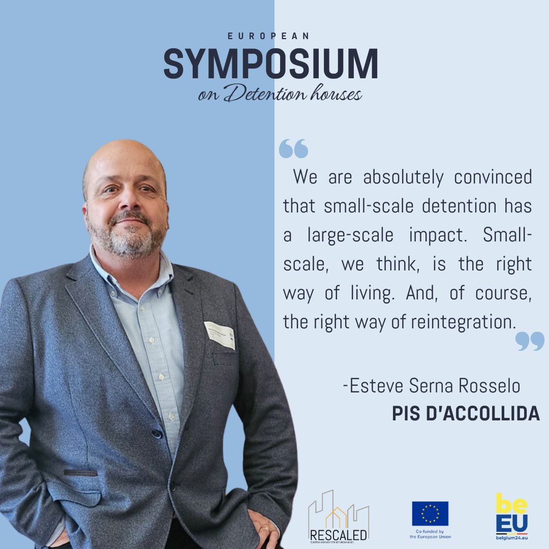 Esteve, from Associació Pastoral Penitenciària, shared compelling insights at our European Symposium on #DetentionHouses 🌱💡 His words resonate deeply, underscoring the importance of personalized care and #CommunityBased approaches to reintegration within the 🇪🇸 context.