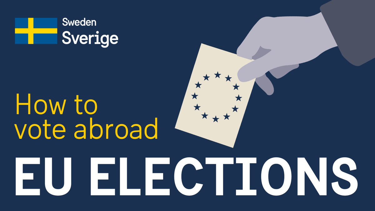 ⭐️ From TODAY, you can vote by post in the EU election. 📨 Have you not received your postal vote yet? Don't worry! Just let us know by emailing embassy.london@gov.se. 👩‍💻 If you prefer to vote in person, take a look at our opening times on our website: tinyurl.com/4kyccada