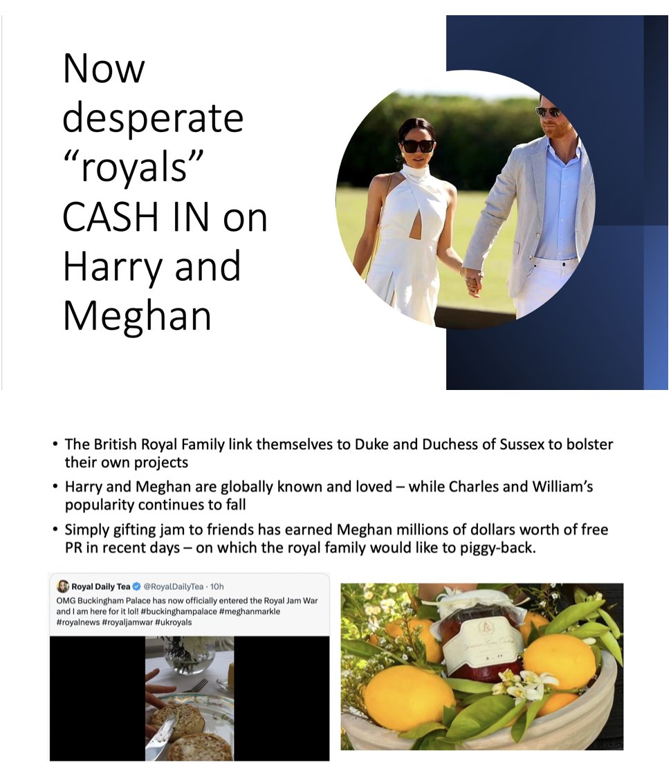 Now desperate British 'royals' cash in on Harry and Meghan

#buckinghampalace #meghanmarkle #royalnews #royaljamwar #ukroyals #AmericanRivieraOrchard #jammin #DuchessMeghan #DuchessofSuccess #PrinceofWales #KingCharles