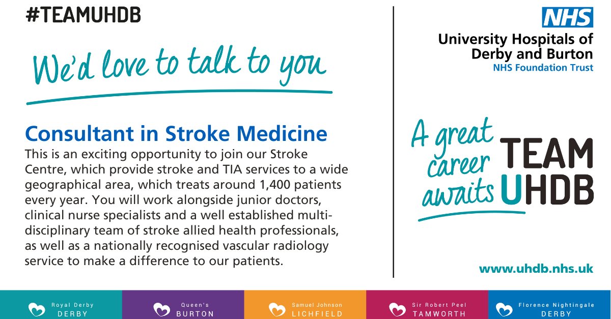 💼We're looking for an experienced, innovative clinician to join us as a Consultant in Stroke Medicine. Our team provides a range of services, including hyper acute and acute care, as well as supporting patients through their rehabilitation journey🧑‍⚕️ ➡️bit.ly/4b7a8Pj