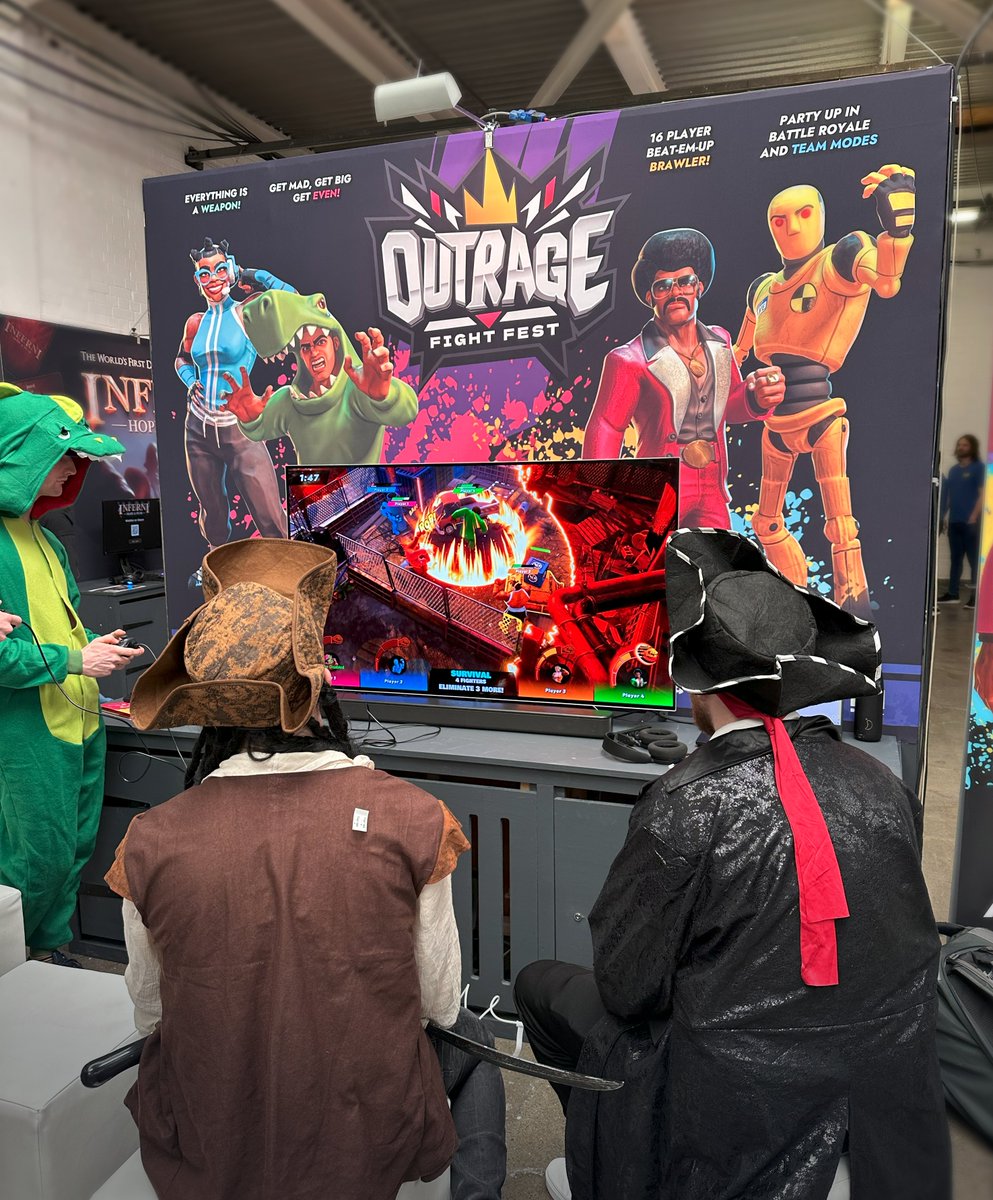 PlayOutRage's tweet image. IT'S TIME FOR SOME CHAOTIC BRAWLS @WASDlive_!💥

We invite players to punch, kick and throw things around in our exclusive preview of OutRage: Fight Fest.

Come say hi! 💪