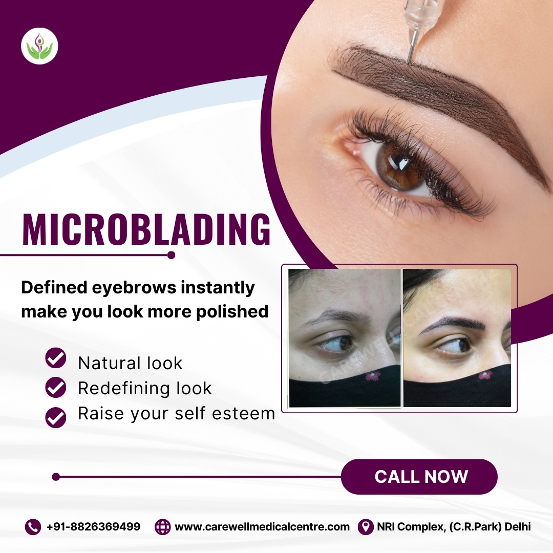 Transform your brows with our expert microblading treatment at Care Well Medical Centre! 
Say goodbye to sparse brows and hello to natural-looking, fuller brows that frame your face perfectly. 

carewellmedicalcentre.com
#microblading #microbladingeyebrows #permanentmakeup