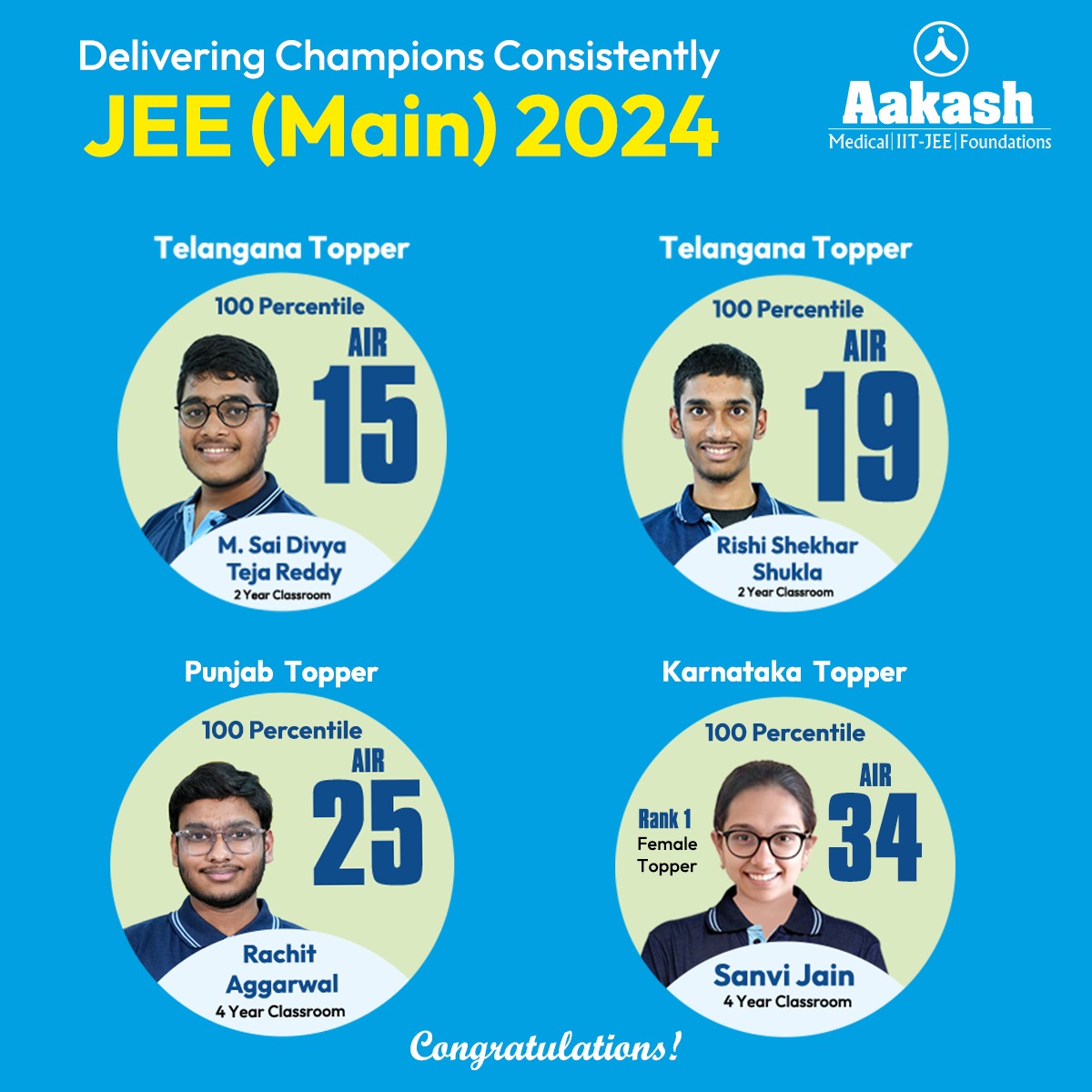 Outstanding Performance by Aakashians in JEE (Main) 2024! 🏆🥇 Congratulations to all 👏 👏 👏 #jeemain #jee2024 #jeetopper #jeepreparation #jee #aakashinstitute