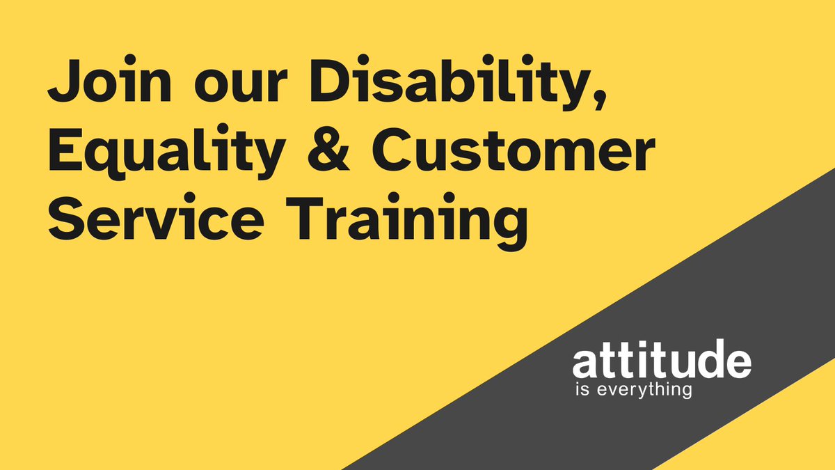 📢 Tomorrow!  Want to learn about inclusive & accessible #CustomerService? Our online training will give you the tools you need ⚒️ 🗓️ Fri 26th April, 10am - 1pm ⏩ attitudeiseverything.org.uk/industry/train…