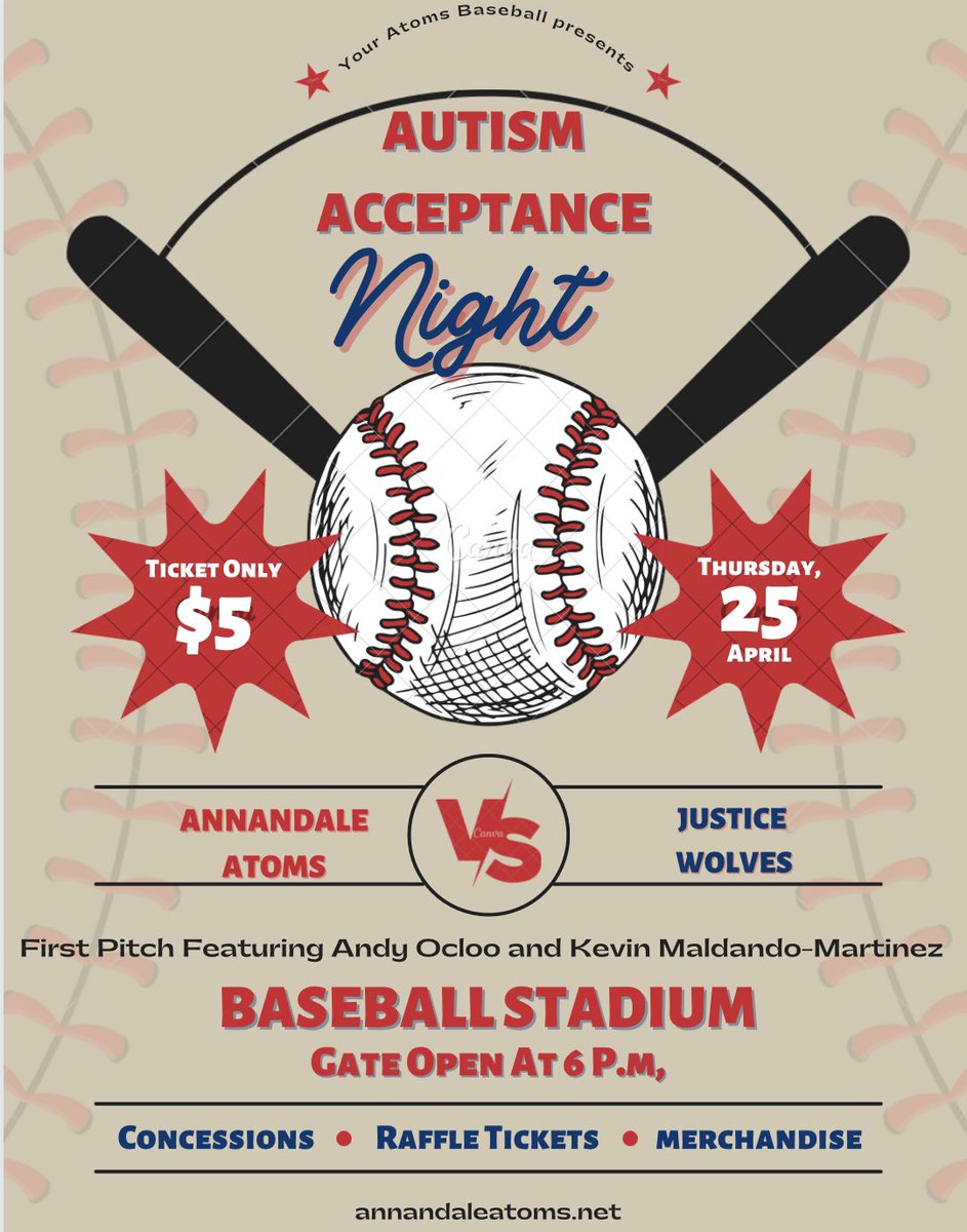Janan Hawthorne (Coach H) (@jgokturk12) on Twitter photo Tonight at 6:30 is Autism Acceptance Night with <a href="/Atoms_Baseball/">Atoms Baseball</a> ! Come out and enjoy the game! <a href="/AtomsAthletics/">AHS Athletics</a> Tonight at 6:30 is Autism Acceptance Night with <a href="/Atoms_Baseball/">Atoms Baseball</a> ! Come out and enjoy the game! <a href="/AtomsAthletics/">AHS Athletics</a>