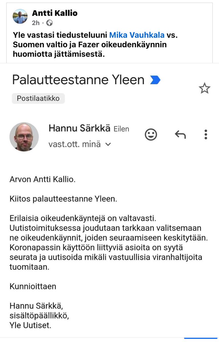 🚨Case: Covidpass 

⁦@yleuutiset⁩ ⁦#yle 

”YLE uutisoi mikäli vastuullisia viranhaltijoita tuomitaan” 

#media kiinnostaa @hsfi⁩ ⁦@KaiusNiemi⁩ juominen ⁦@MariaNordin⁩ ”eläinrääkkäys” #ihmisoikeudet ei nappaa?!🧐no💉💉no☕️😎😆#fazer #CaseCovidPass