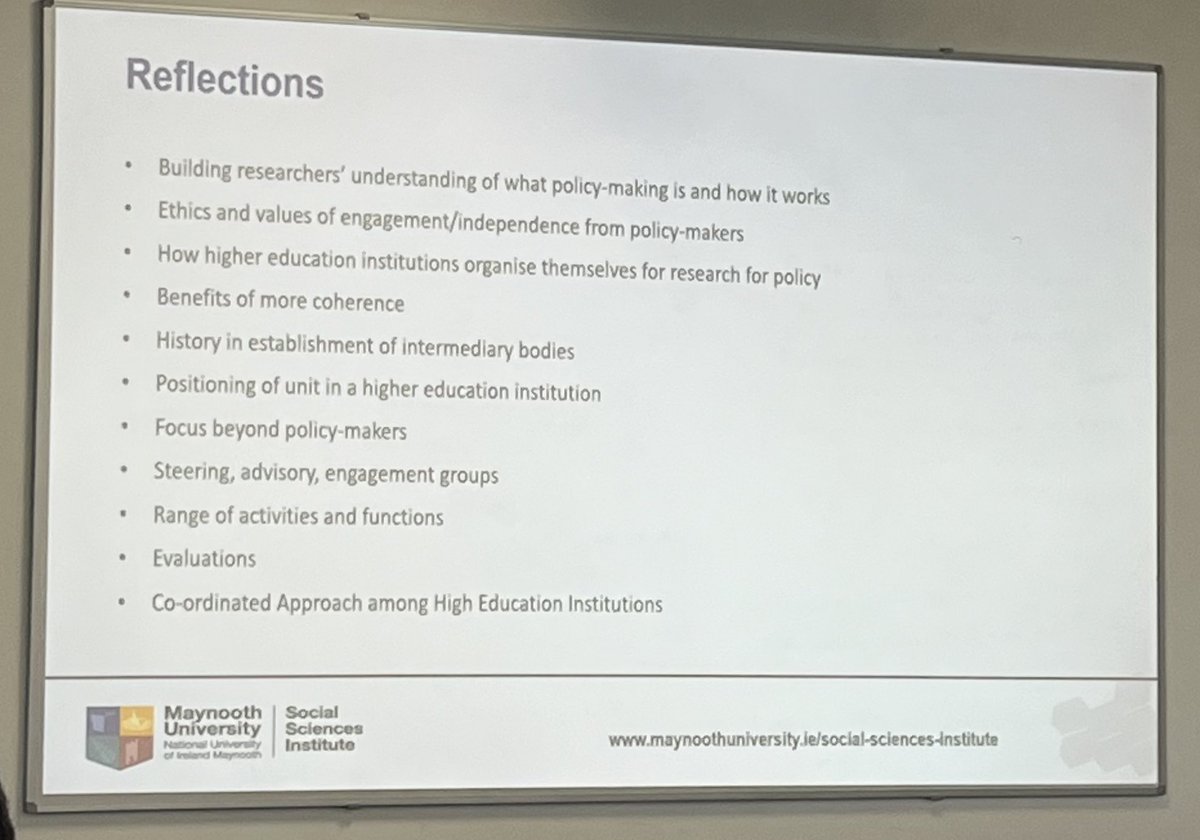 Great to hear research by @MarkBoyleGeog and Sean O Foghlu being presented at @ucdgearyinst. “How Universities can Organise themselves to Unlock Research for Policy”; an important and needed research focus. @Maynoothgeog @MU__SSI