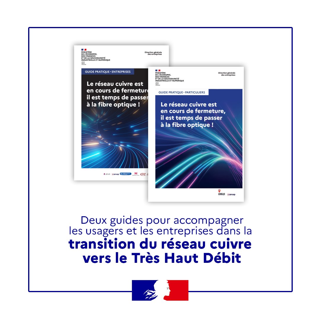 #Numérique | Le réseau cuivre est en cours de fermeture, il est temps de passer à la fibre optique ! Dans le cadre du Plan France Très Haut Débit, et en complément du site internet « treshautdebit.gouv.fr » créé par le Gouvernement en novembre dernier, la DGE publie deux…