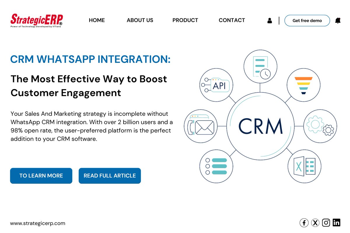 Your #SalesAndMarketing strategy is incomplete without #WhatsApp #CRMintegration. With over 2 billion users and a 98% open rate, the user-preferred platform is the perfect addition to your #CRMsoftware.

Read now: bit.ly/49U153e