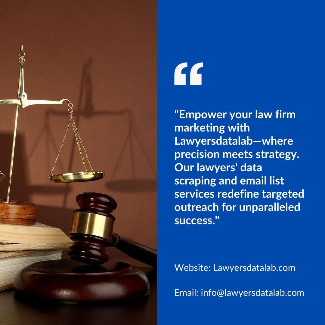 Revolutionize law firm marketing with @Lawyersdatalab. 🚀 Precision data scraping and email lists for impactful outreach. #LegalMarketing #DataPrecision