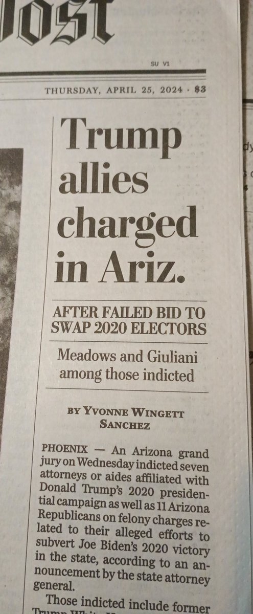 From today's @washingtonpost. 'Swap' is rather a euphemistic choice here. So is 'allies.' Trump and his supporters tried to violate and annihilate the United States. #Arizona #2020Election