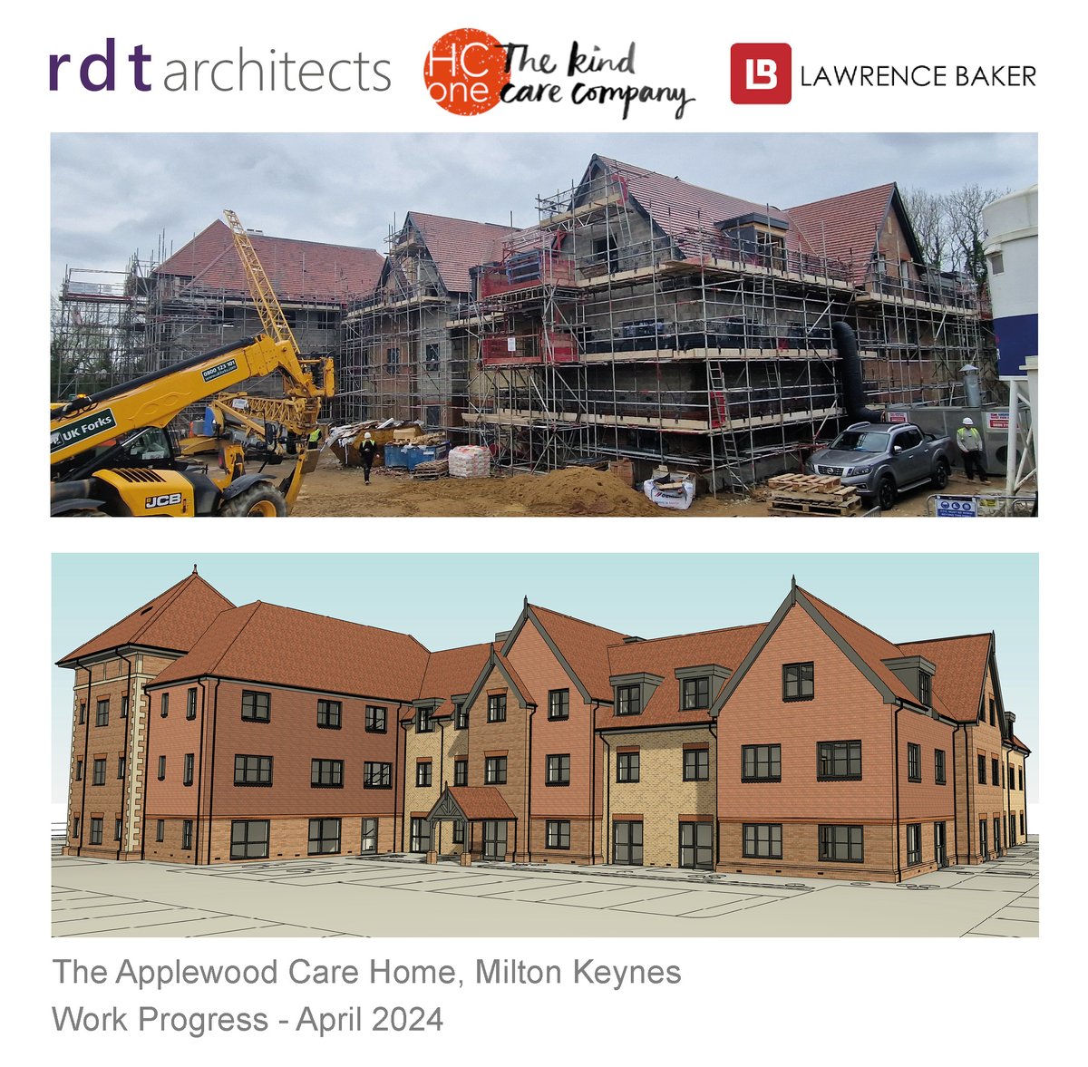 78 bed care home for HC-One will offer luxurious communal facilities including scenic gardens, spacious lounges and dining areas, bar, bistro, hair and beauty salon, cinema, library and a private dining area for family celebrations #RDTArchitects #miltonkeynes #carehome #design
