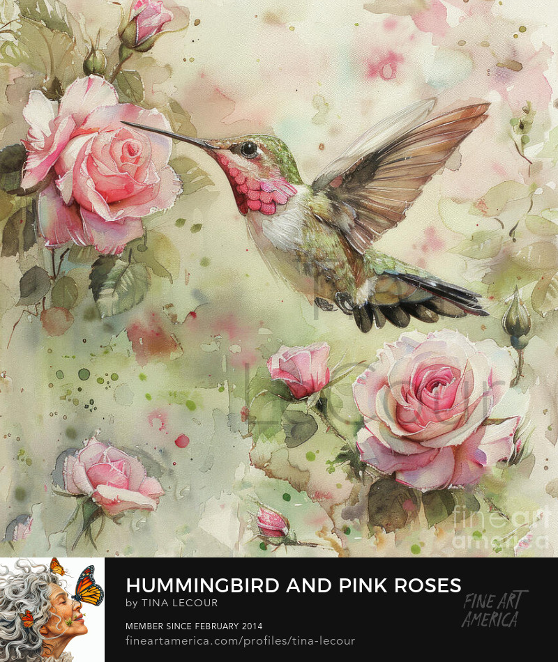 Hummingbird And Pink Roses..Available Here..tina-lecour.pixels.com/featured/hummi… #birds #bird #hummingbird #wallartforsale #WallArtDecor #wallart #homedecor #homedecoration #interiordecor #interiordesign #giftideas #MothersDayGifts #mothersday2024 #InteriorDesignMasters #GIFTNIFTY #spring