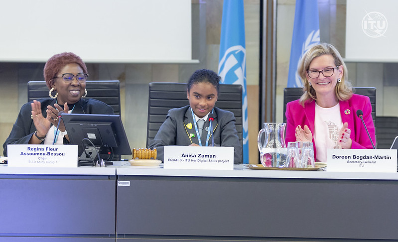 ITUSecGen's tweet photo. When I first started at ITU, I remember asking: “Where are the women?”. Things are changing for the better but we’ve still got plenty of work to do when it comes to #womenInSTEM leadership.
Let’s step up our efforts for all the leaders who will follow in our footsteps
#GirlsInICT https://t.co/Q8dp7x03Sq