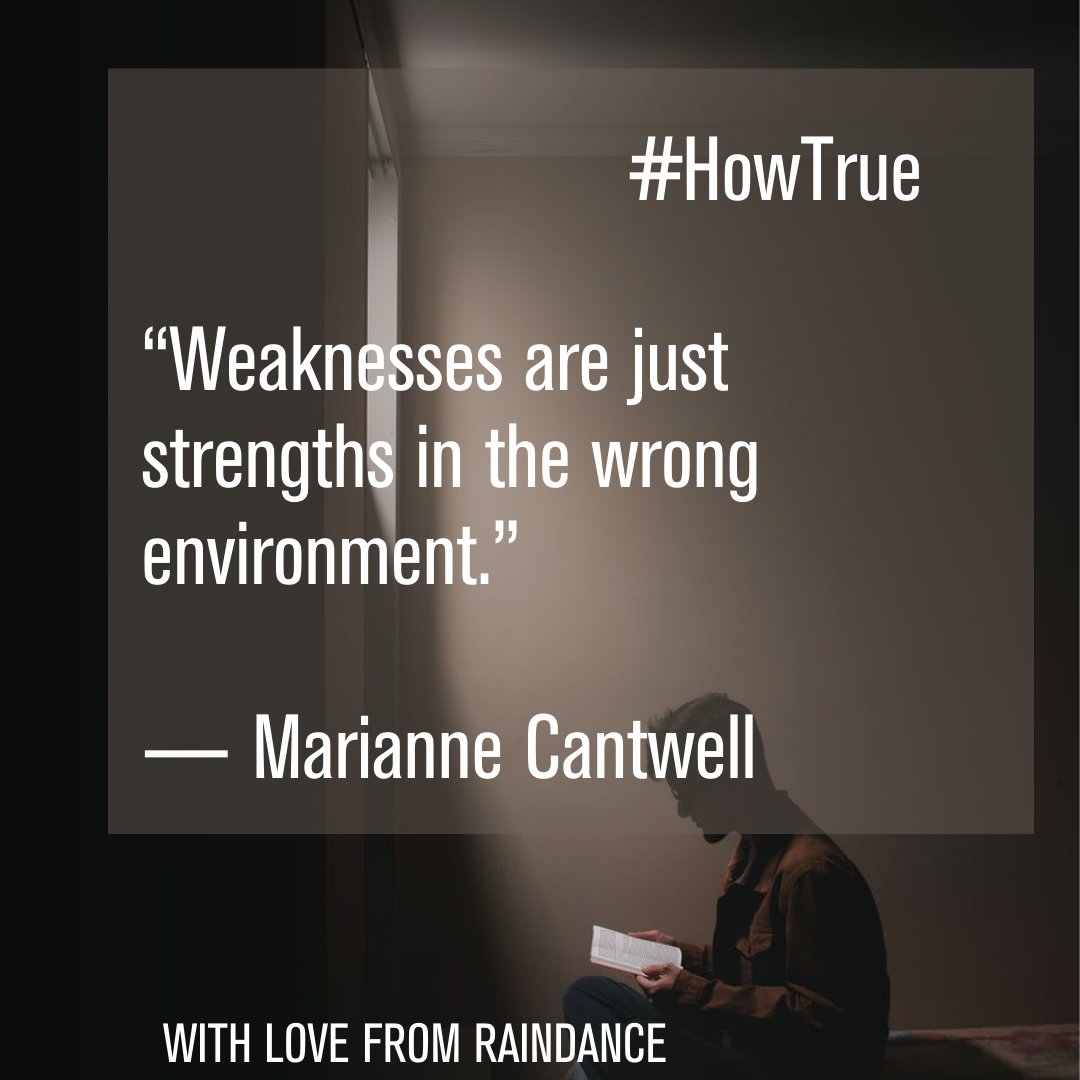 elliot_grove's tweet photo. #HowTrue
Weaknesses are just strengths in the wrong environment.
- Marianne Cantwell
https://t.co/5JULJJ4wSg https://t.co/kcDX0GtW2W