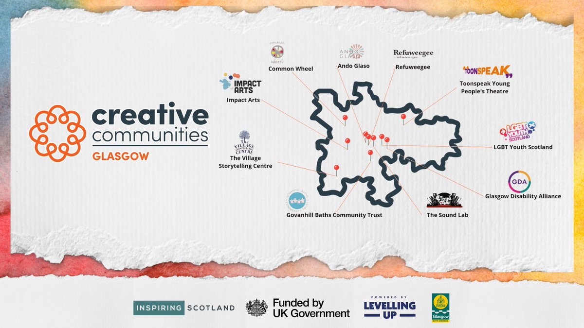 #CreativeCommunitiesGlasgow supports 10 charities delivering projects in Glasgow. Cultural activity has broad, interlinked benefits for people and communities & that a participatory approach can lead to greater impact and drive unexpected outcomes. 📍👇