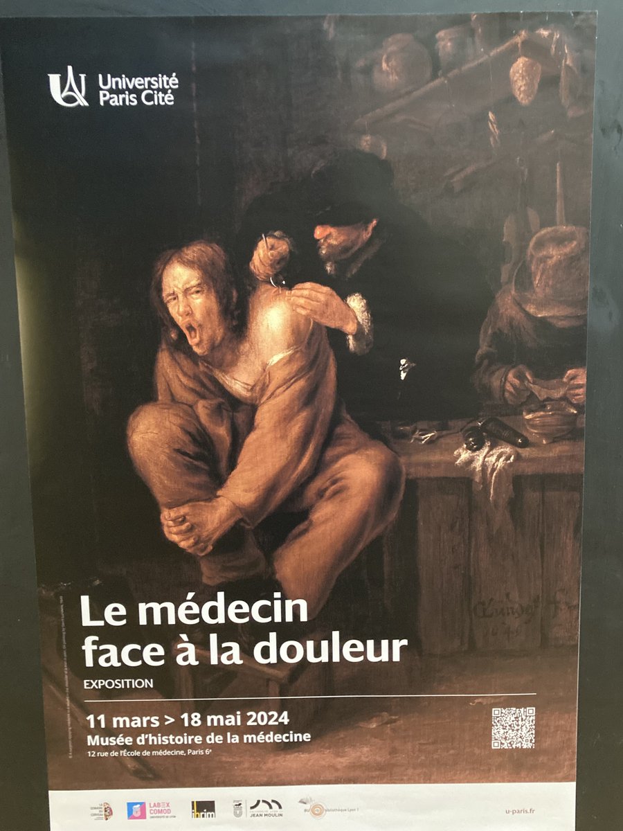 Superbe visite, guidée par Béatrice Lubin, du Musée d'histoire de la Médecine avec les Apprentis Chercheurs du @CRCordeliers et leurs encadrants. En ce moment, en bonus, expo temporaire sur 'Le médecin face à la douleur'. bit.ly/3w4ZR7F