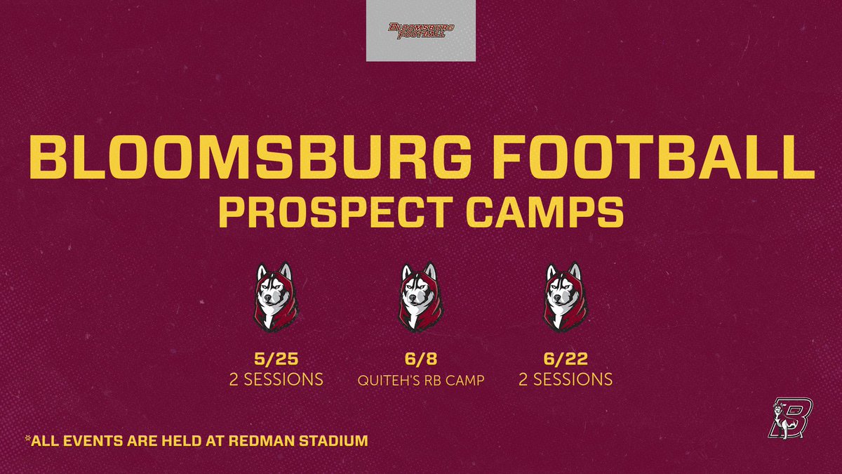 🚨Register for our 2024 Camps🚨 Sign up and go all additional information with the link below ⬇️ bloomsburgfootballcamps.totalcamps.com/shop/EVENT