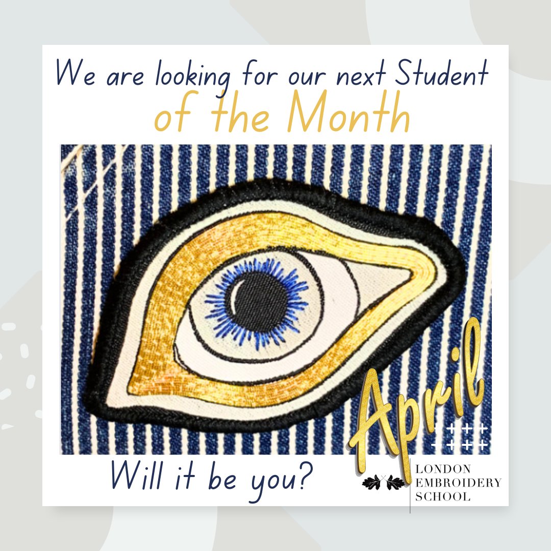 Enter to win a £50 gift card from the London Embroidery School by sharing your LES creation on Facebook, or Instagram, or via email to classes@embroidery.com for a chance to be our April Student of the Month. . . . #londonembroideryschool #Studentofthemonth #embroidery
