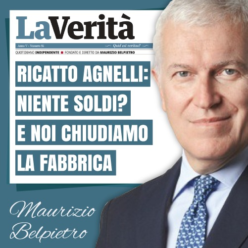 ✒️ Ricatto Agnelli: niente soldi? E noi chiudiamo la fabbrica

Stellantis sta «ricattando» il governo. Quello che fino a ieri poteva considerarsi un sospetto assai fondato, poche ore fa ha assunto i crismi dell’ufficialità. Proprio alla vigilia delle festa della Liberazione e di