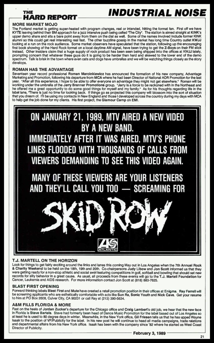 I ‘discovered’ SKID ROW from the get go. Tons of video play on Much Music (Canada), but it was their opening slot for BON JOVI that sealed the deal. Great live; always sucks me in. Still, very much looking forward to what they do next! Were you part of the Youth Gone Wild?