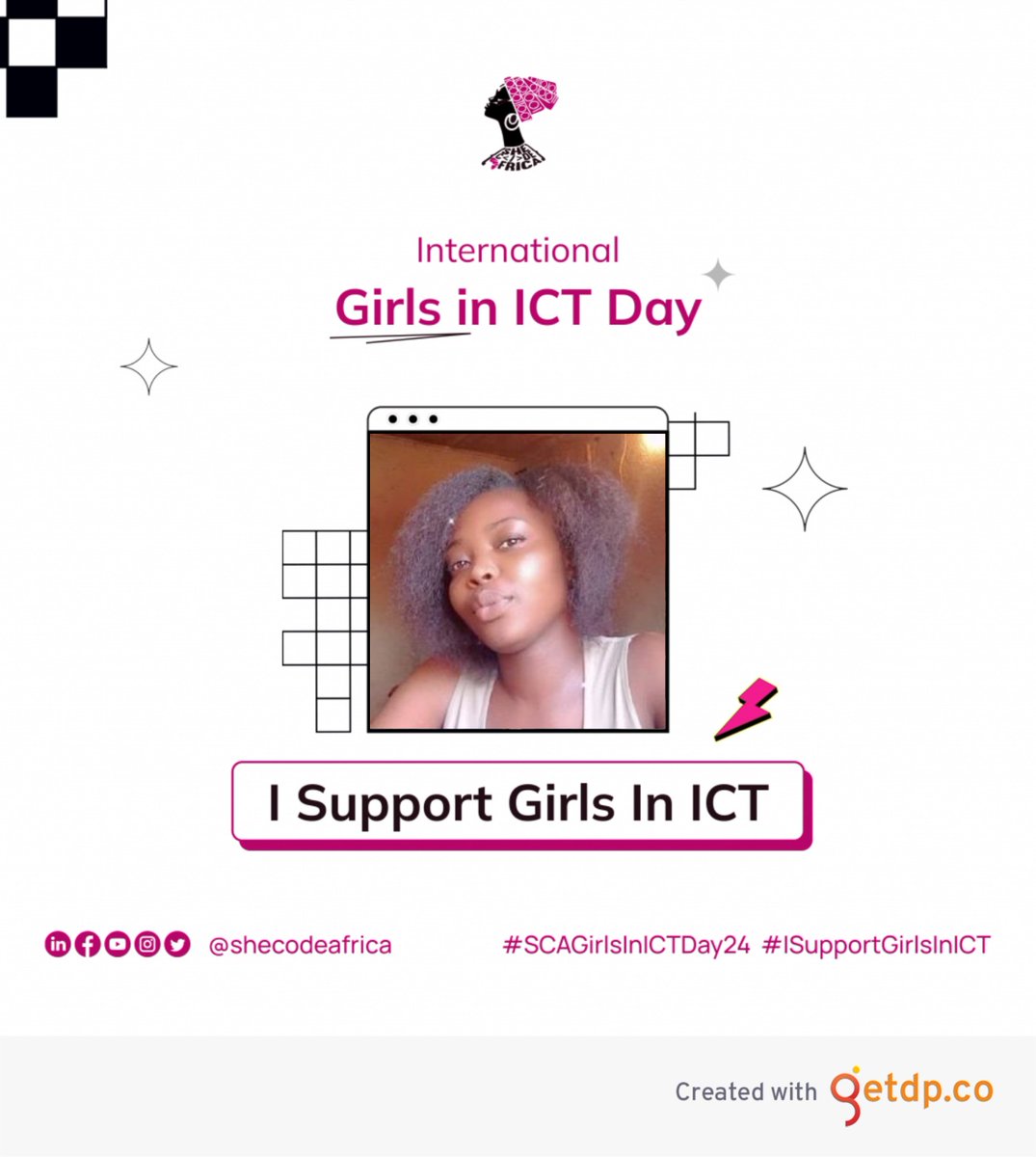Today we celebrate all the women in ICT 🤗
I am super excited I got accepted into the @SheCodeAfrica community on a remarkable day like this 🎉🎉
We are brave, smart, intelligent and ambitious 
We are tech women 
#SCACommunity #ISupportGirlsInICT
#SCAGirlsInICTDay24