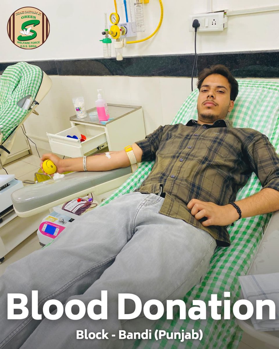 Shah Satnam Ji Green 'S' Welfare Force Wing volunteers are leading by example, selflessly donating🩸blood to help those in need. This small act of sharing is a powerful gesture of caring. Remember, giving blood costs nothing, yet it offers health benefits to you and life-saving