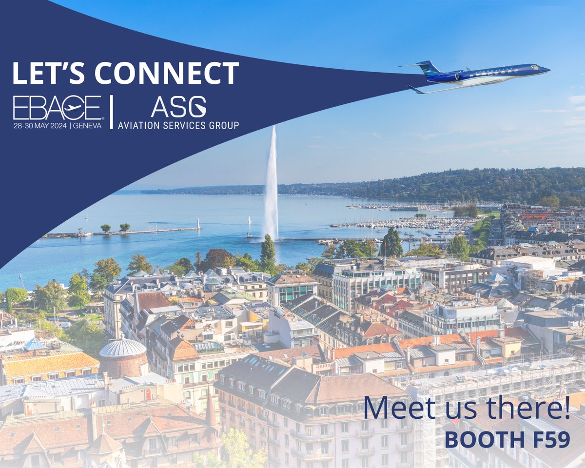 ✈️🇨🇭 ASG Aviation Services Group will be attending EBACE 2024. The biggest European private aviation event is taking off 28-30 May in Geneva, Switzerland at Palexpo and Geneva Airport.

📍 We invite you to come and meet with us at booth F59.

#asggroup #asgbusinessaviation #asgba