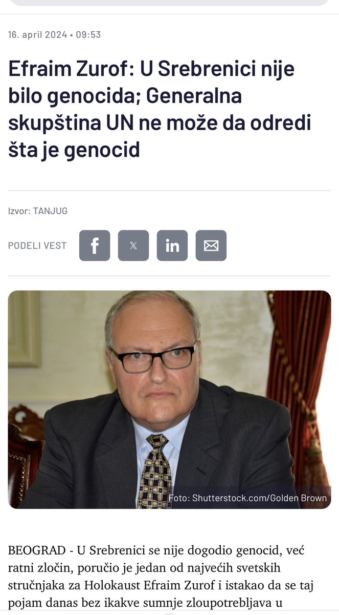 За сада око 120 држава неће гласати за резолуцију о Сребреници у УН, а од тога ће око 40 бити против и 80 уздржано. Само ће земље Запада гласати за ту резолуцију и њихови сателити. И ако се резолуција усвоји и за 15 и за 1 глас више, ово ће бити велика победа Србије јер ће свет