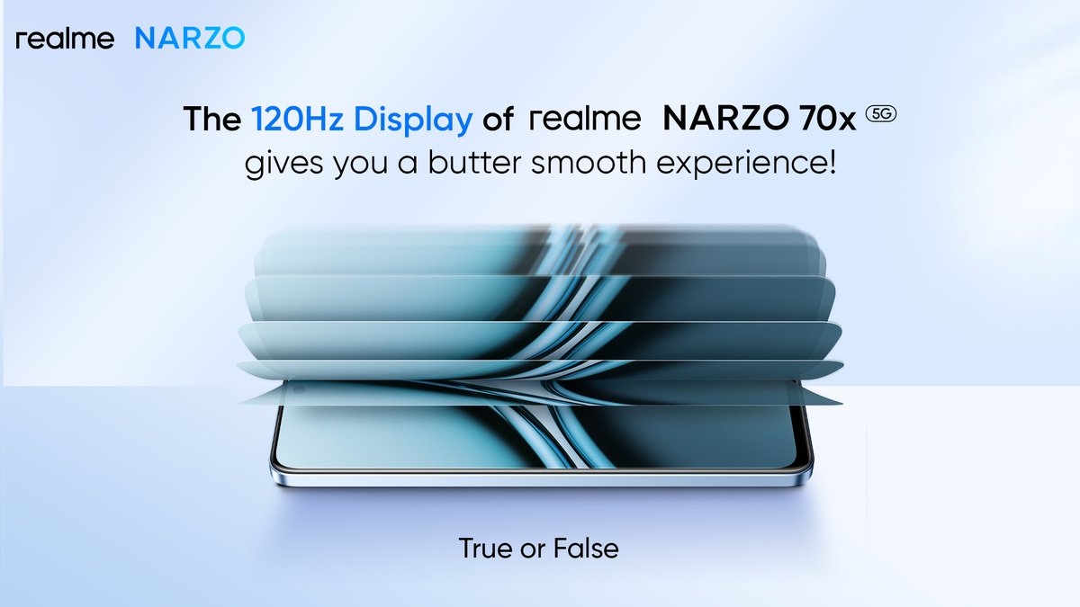 Can you discover the truth behind the hype? Does the 120Hz display of the #realmeNARZO70x5G really offer a smooth visual experience? Share your answers in the comments below and stand a chance to Win* one. *T&C: bit.ly/3xSEJC8 For hint, visit @amazonIN: