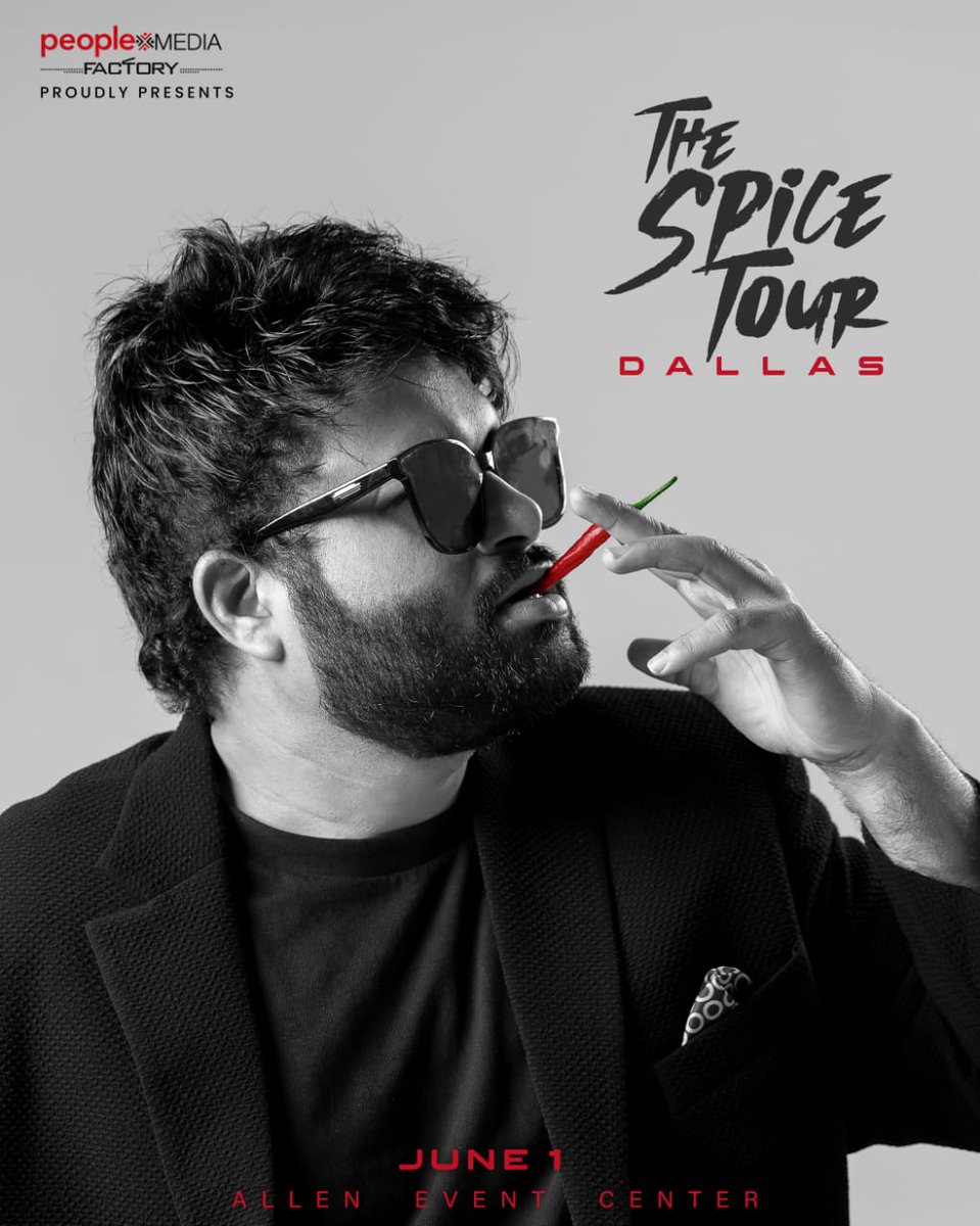 🔥 Dallas, get ready to spice up your June 1st at Allen Event Centre! 🌶️ Join us for an unforgettable night as we vibe with @musicthaman. Don't miss out on the hottest tour of the season! 🔊 #ThamanSpiceTour #ThamanLive @vishwaprasadtg @peoplemediafcy @vivekkuchibotla