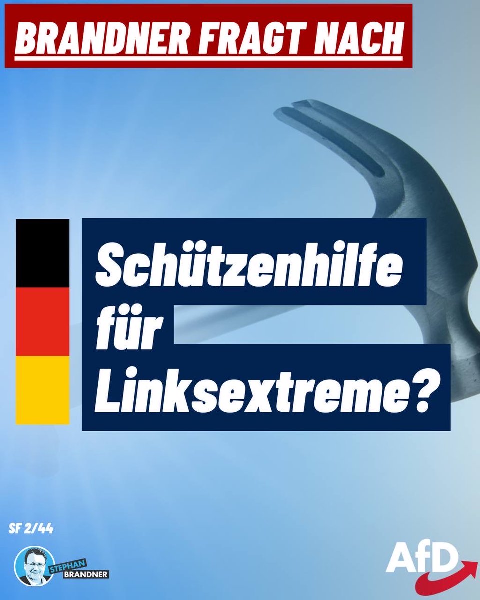 👉Meine Anfrage🗣
an die #Bundesregierung🤨
Thema:
Auslieferung von Linksextremisten...🔍
(Antwort👇👇👇im Link)
brandner-im-bundestag.de/anfragen/schri…
#AfD #Brandnerfragtnach
#Deutschlandabernormal🇩🇪
#wirhabendasDirektmandat👍
#WK194 #Berlin #Bundestag #Brandner