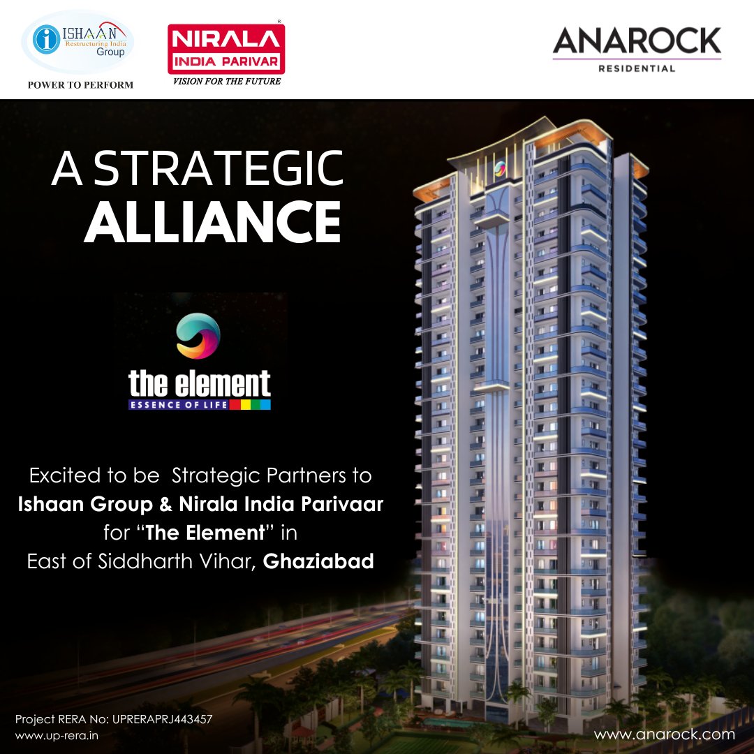 ANAROCK's tweet image. ANAROCK Residential team is excited to share strategic expertise with #IshaanGroup and #NiralaIndiaPaivaar for #TheElements in East of Siddharth Vihar, #Ghaziabad.

This partnership unites unparalleled expertise and market expansion in the micro markets.
#anarock #realestate