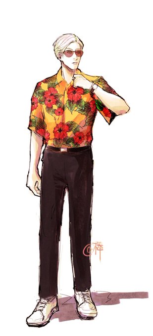 「hawaiian shirt sunglasses」 illustration images(Latest)