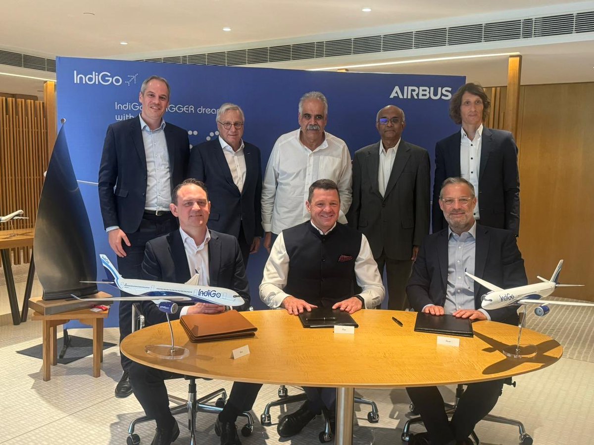 🔴 #BREAKING | IndiGo Airlines has placed an order for 30 Airbus A350s, with purchase rights for 70 more. This wide-body order follows the record-breaking narrowbody order placed at the 2023 Paris Airshow. #Airways #IndiGo